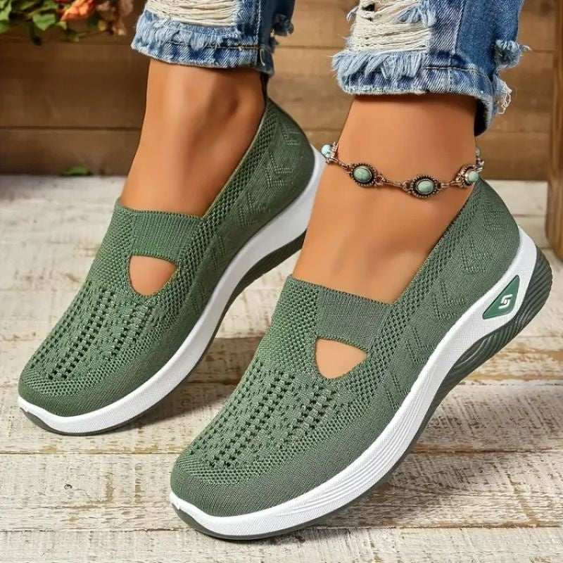 Isa | Sneakers Dames Slip-On Gebreid Instap