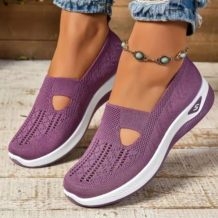Isa | Sneakers Dames Slip-On Gebreid Instap