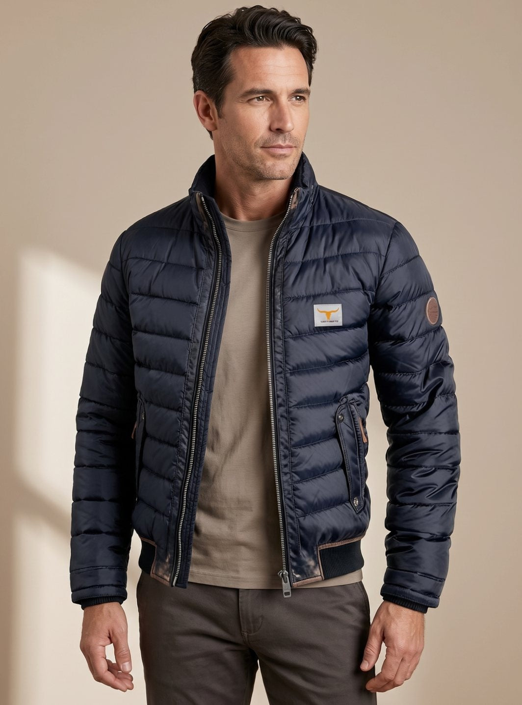 Jasper | Men's Quilted Puffer Jacket with Stand Collar