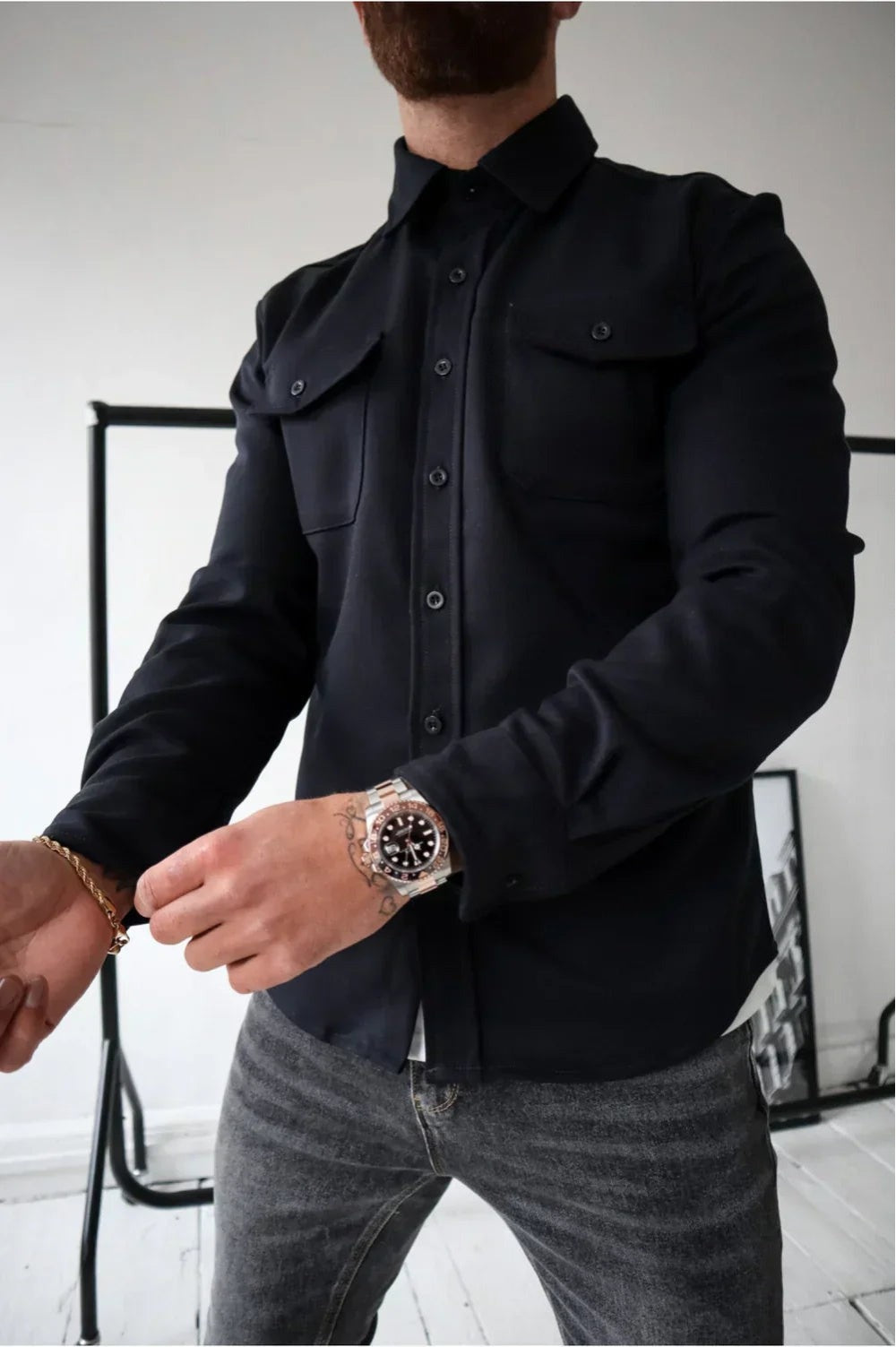 Jeroen | Overshirt Heren Lange Mouwen Borstzak