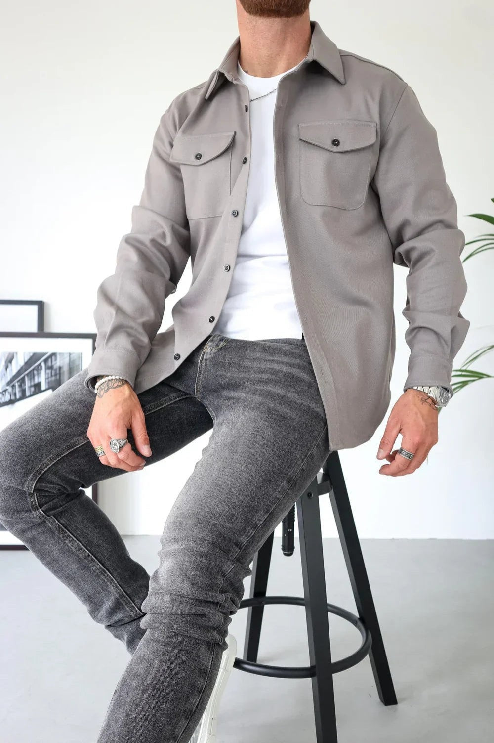 Jeroen | Overshirt Heren Lange Mouwen Borstzak