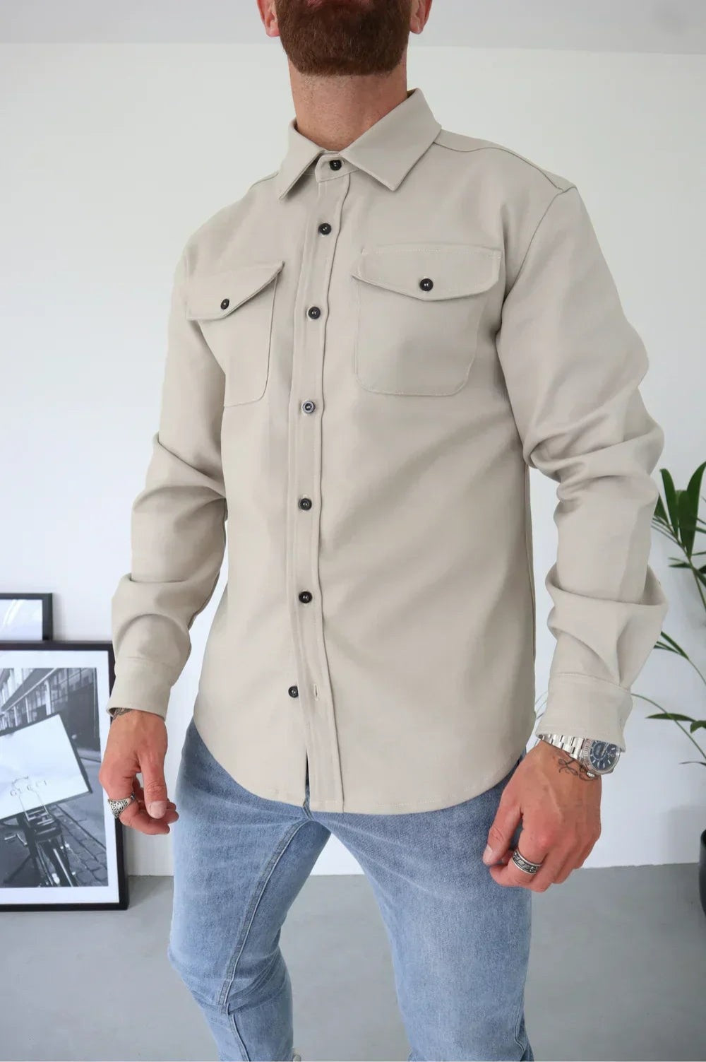 Jeroen | Overshirt Heren Lange Mouwen Borstzak
