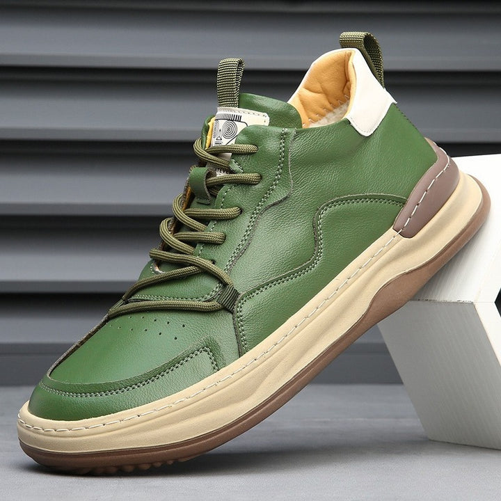 Joost | Leren Sneakers Heren Veters Dikke Zool