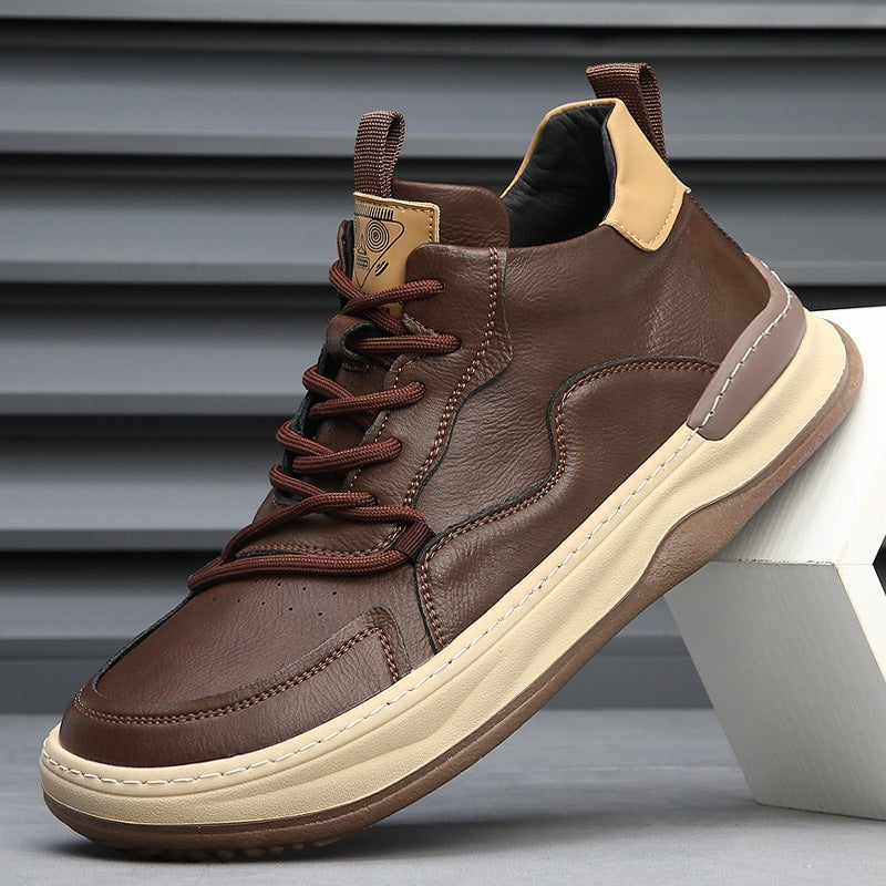 Joost | Leren Sneakers Heren Veters Dikke Zool