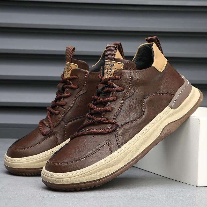 Joost | Leren Sneakers Heren Veters Dikke Zool