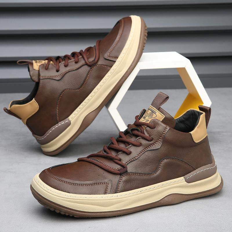 Joost | Leren Sneakers Heren Veters Dikke Zool