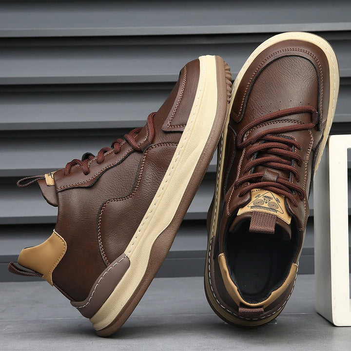 Joost | Leren Sneakers Heren Veters Dikke Zool