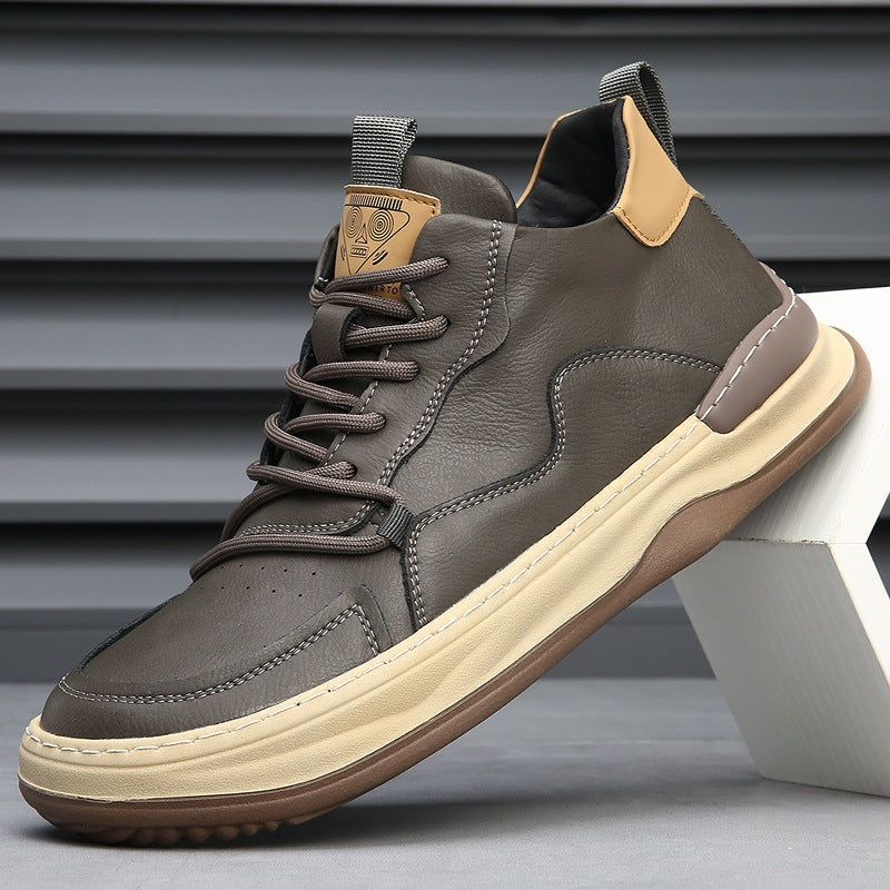 Joost | Leren Sneakers Heren Veters Dikke Zool