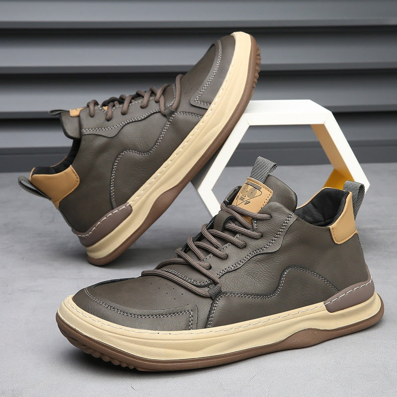 Joost | Leren Sneakers Heren Veters Dikke Zool