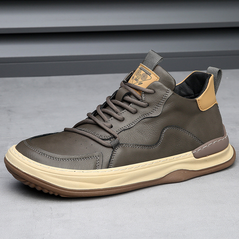 Joost | Leren Sneakers Heren Veters Dikke Zool
