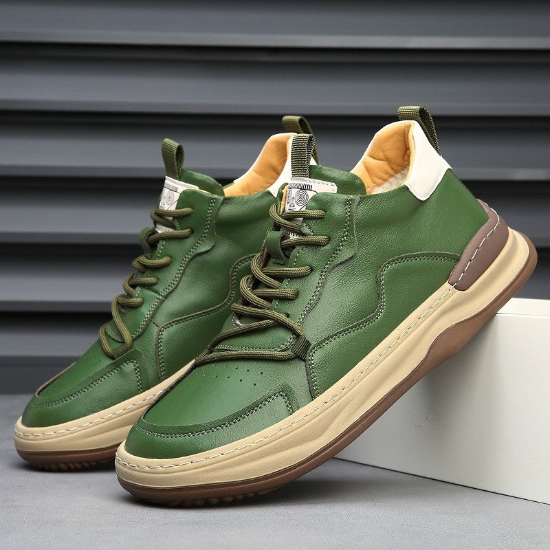 Joost | Leren Sneakers Heren Veters Dikke Zool