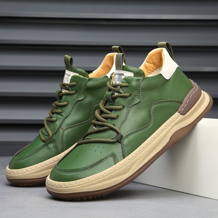 Joost | Leren Sneakers Heren Veters Dikke Zool