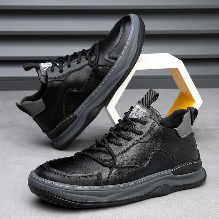 Joost | Leren Sneakers Heren Veters Dikke Zool