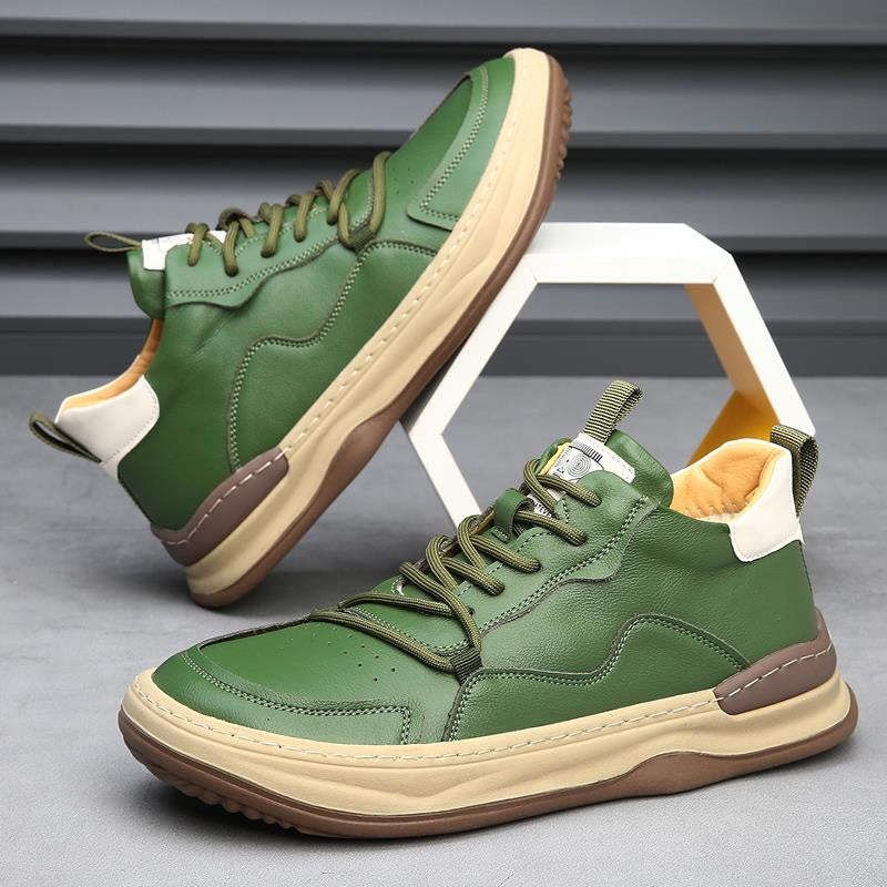 Joost | Leren Sneakers Heren Veters Dikke Zool