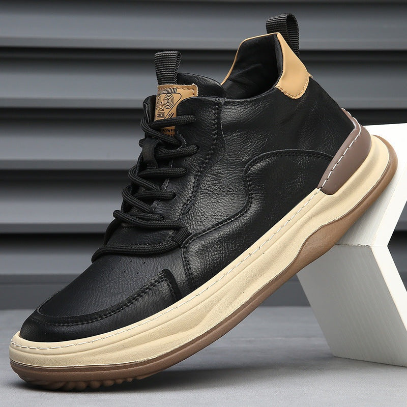 Joost | Leren Sneakers Heren Veters Dikke Zool