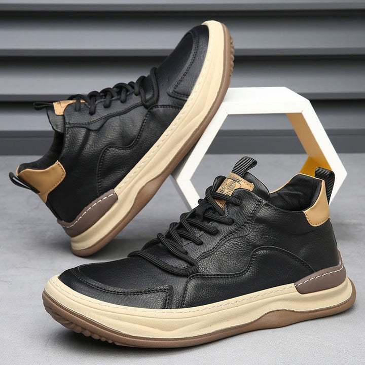 Joost | Leren Sneakers Heren Veters Dikke Zool