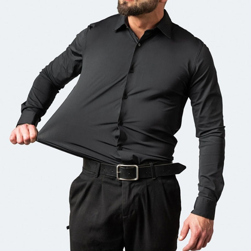 Joost | Slim Fit Overhemd Heren Lange Mouw Elastisch
