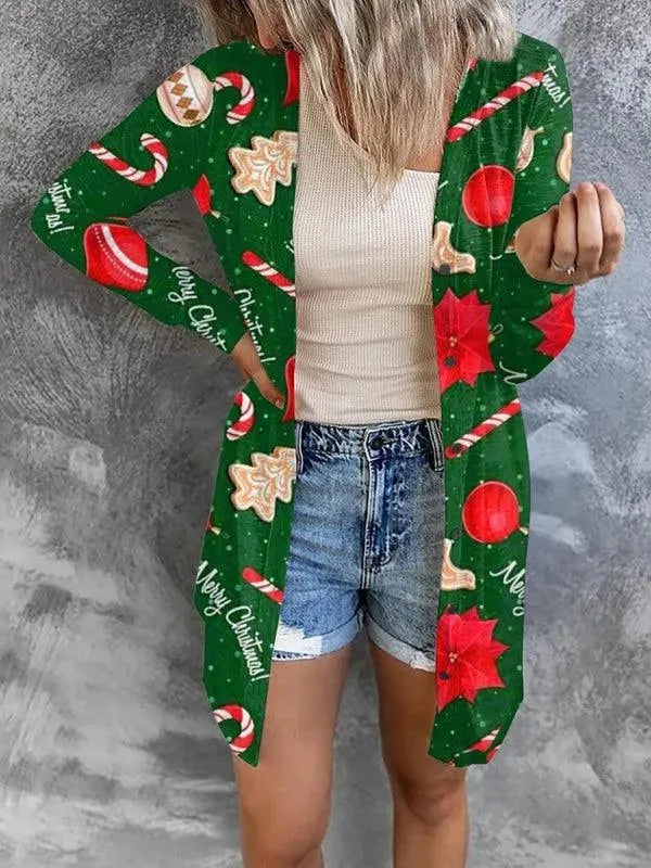 Josephine | Women's Long Christmas Cardigan Sweater Open Front