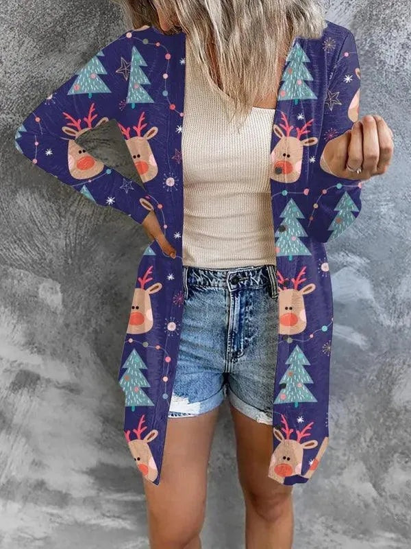 Josephine | Women's Long Christmas Cardigan Sweater Open Front