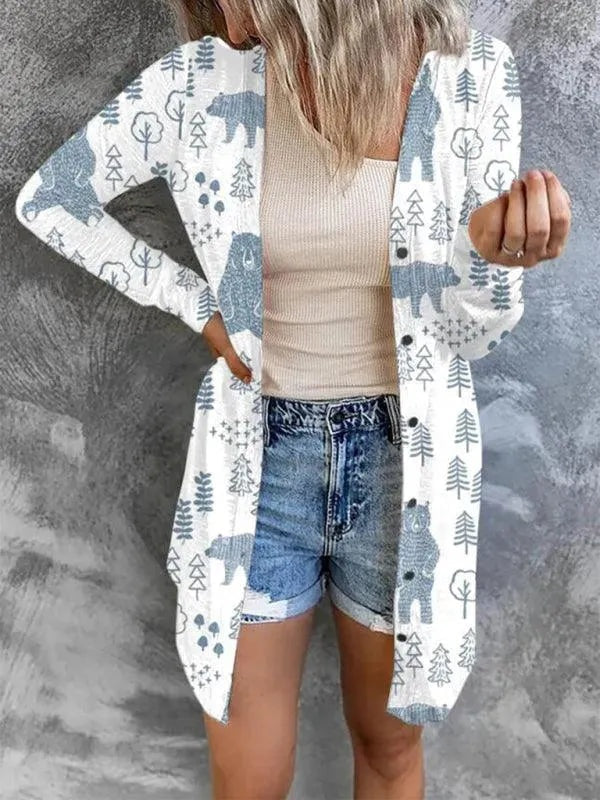Josephine | Women's Long Christmas Cardigan Sweater Open Front