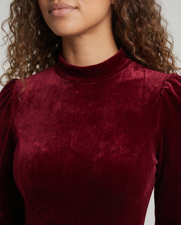 Josephine | Women's Long Sleeve Velvet Cocktail Dress Midi