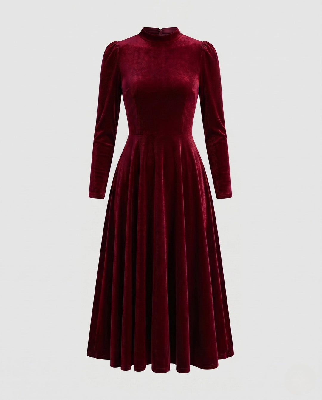 Josephine | Women's Long Sleeve Velvet Cocktail Dress Midi