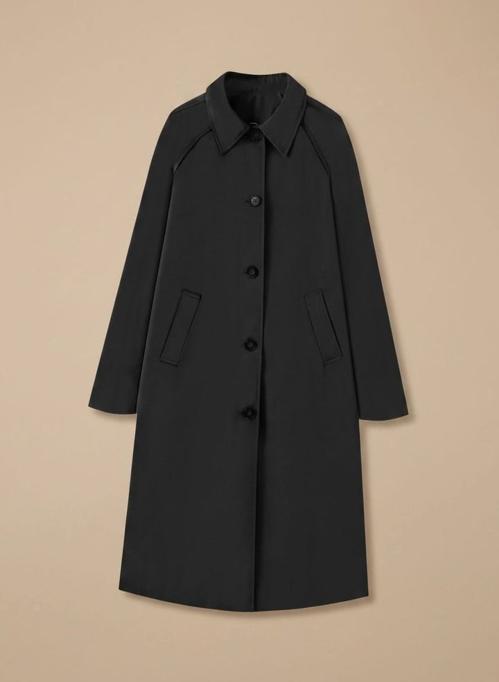 Josephine | Women's Long Trench Coat with Plaid Lining