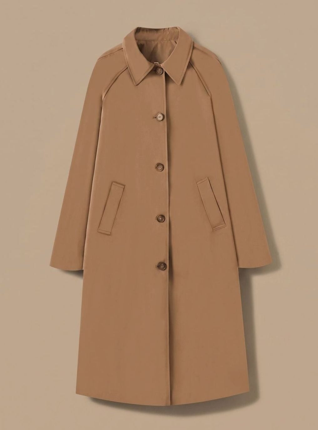Josephine | Women's Long Trench Coat with Plaid Lining