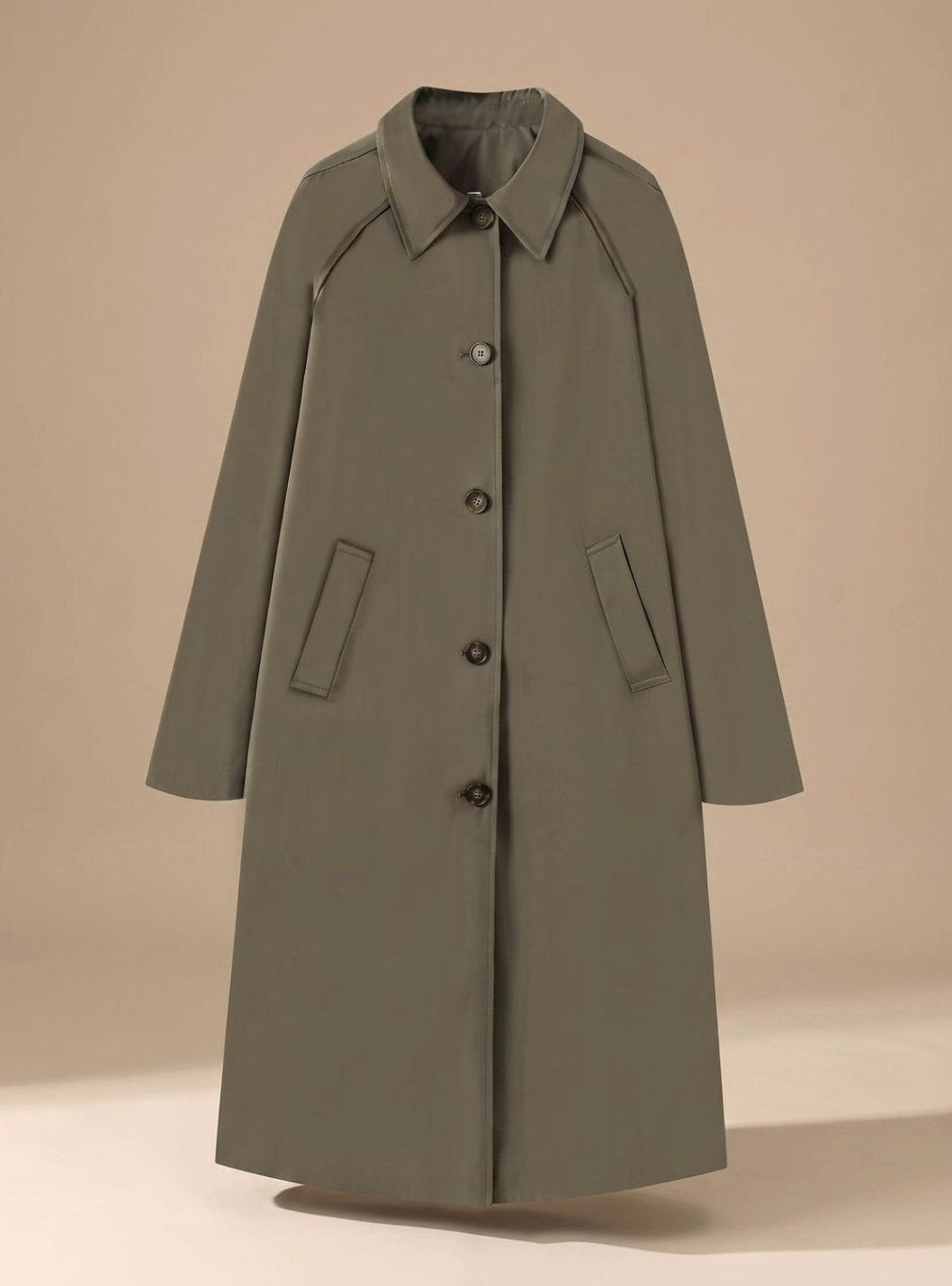 Josephine | Women's Long Trench Coat with Plaid Lining