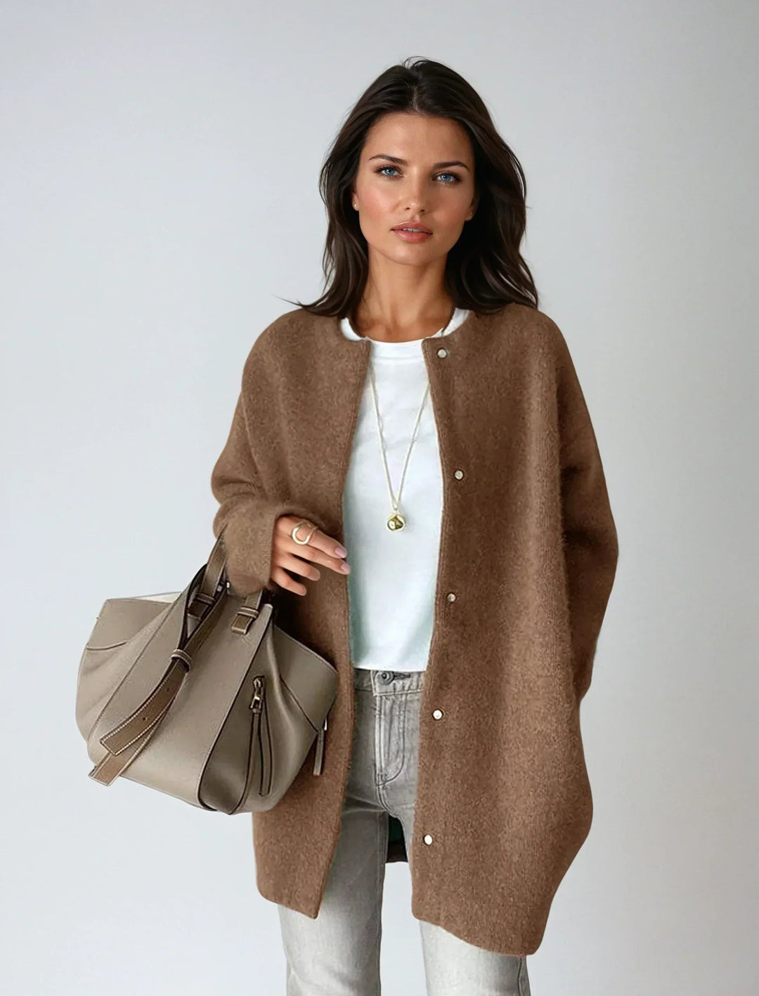 Josephine | Women's Oversized Wool Cardigan Sweater with Buttons
