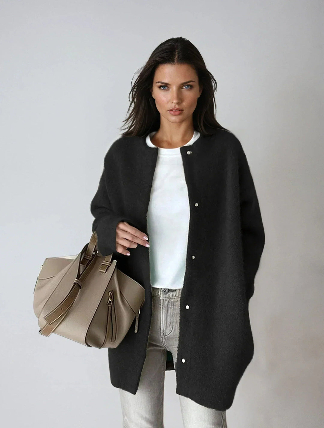 Josephine | Women's Oversized Wool Cardigan Sweater with Buttons