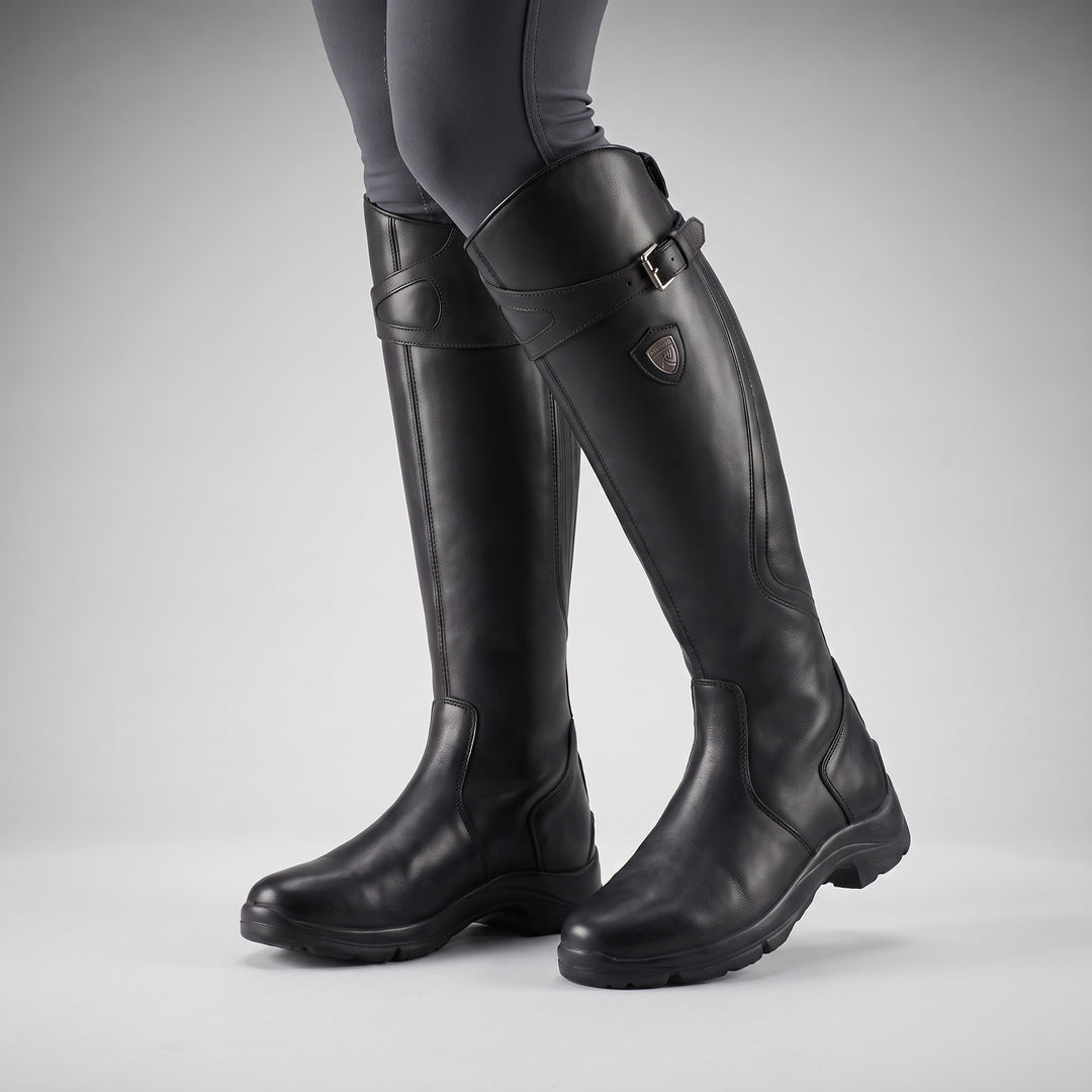 Juniper | Women's Leather-Look Knee High Riding Boots with Buckle