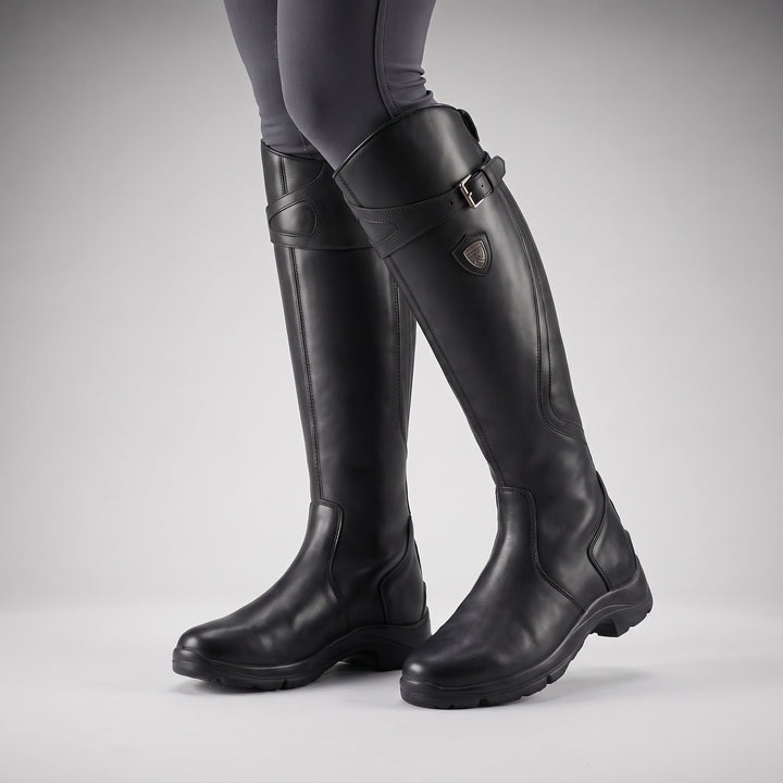 Juniper | Women's Leather-Look Knee High Riding Boots with Buckle