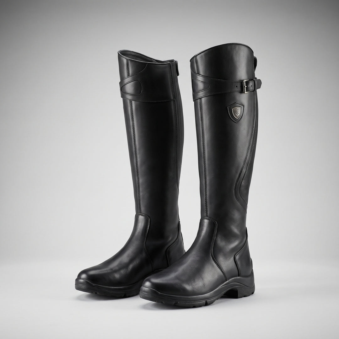 Juniper | Women's Leather-Look Knee High Riding Boots with Buckle