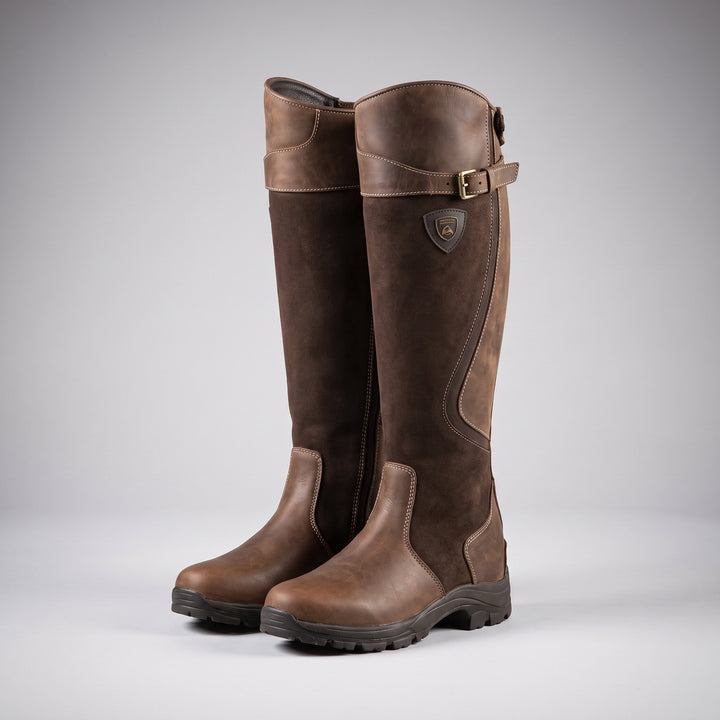 Juniper | Women's Leather-Look Knee High Riding Boots with Buckle