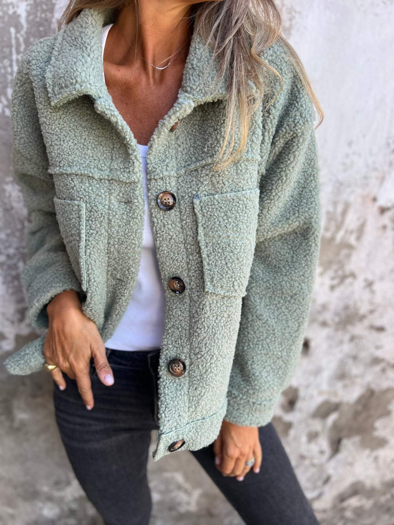 Juniper | Women's Sherpa Teddy Jacket Button Front with Pockets