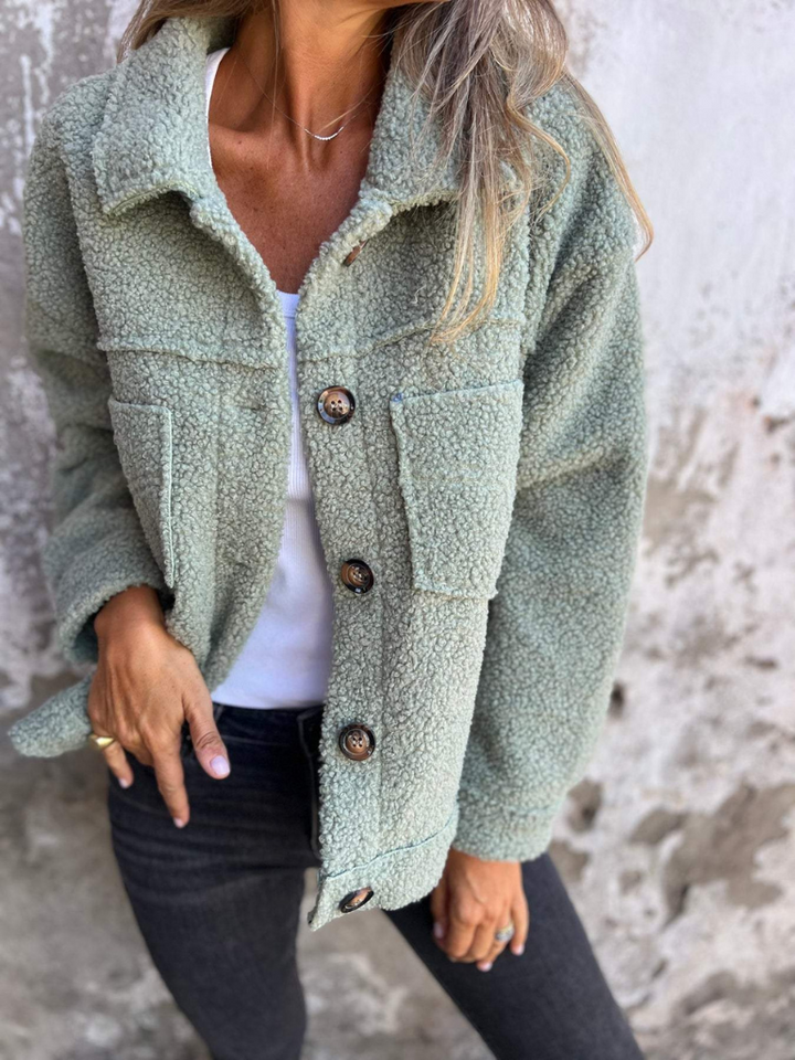Juniper | Women's Sherpa Teddy Jacket Button Front with Pockets