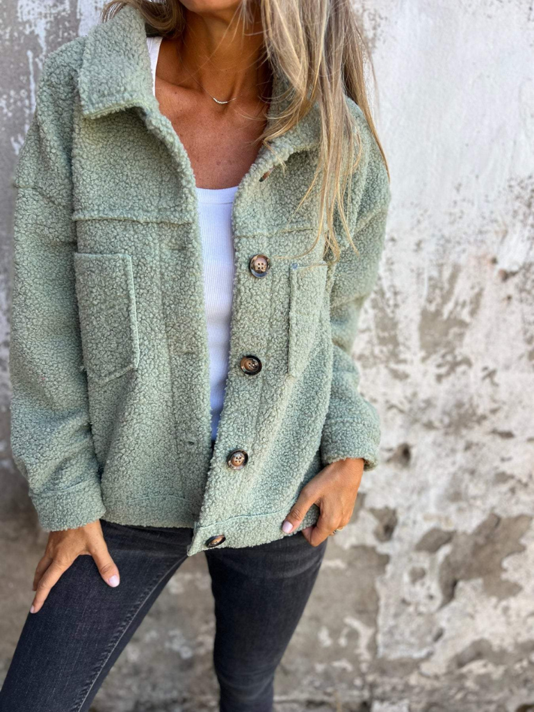 Juniper | Women's Sherpa Teddy Jacket Button Front with Pockets