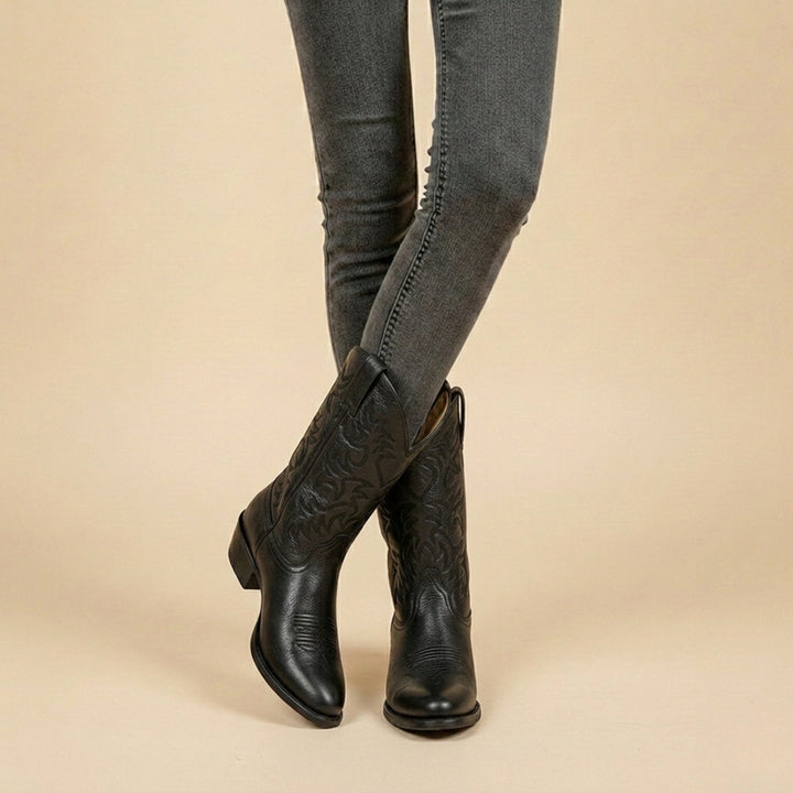 Juniper | Women's Western Cowgirl Boots Embroidered Mid Calf