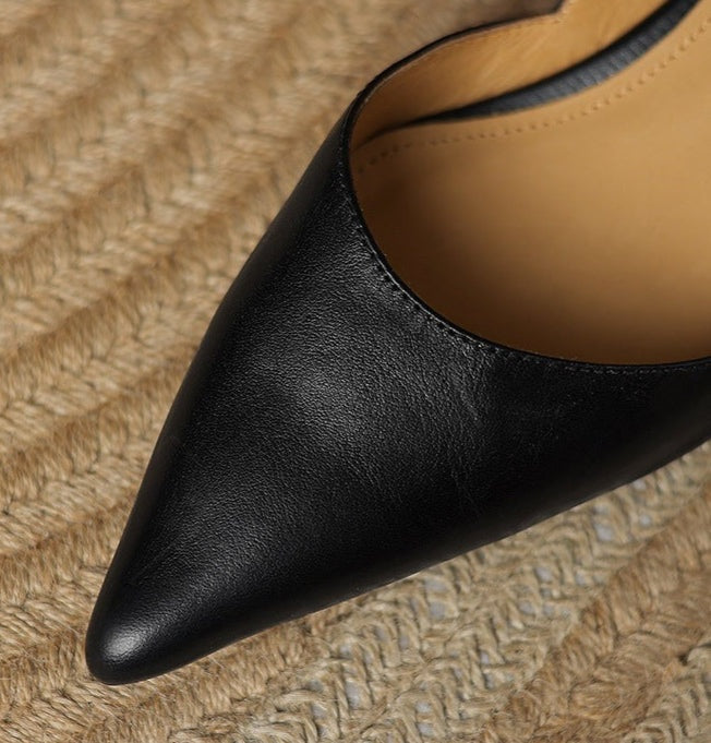 Lara | Pumps Dames Echt Leer Spitse Neus Kittenhak