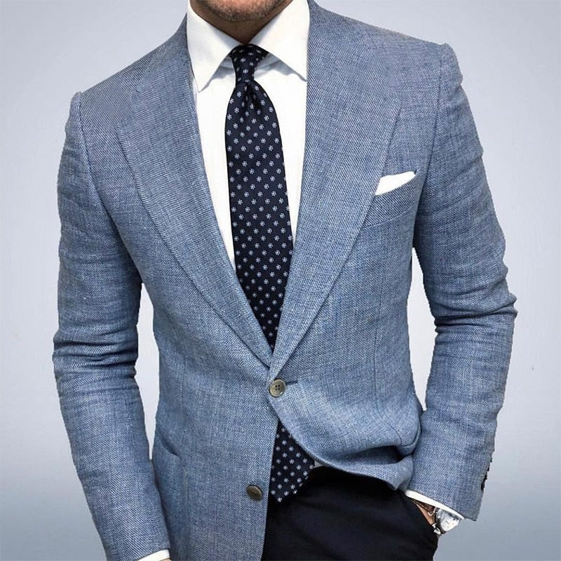 Lars | Colbert Heren Getextureerd Slim Fit Zakelijk