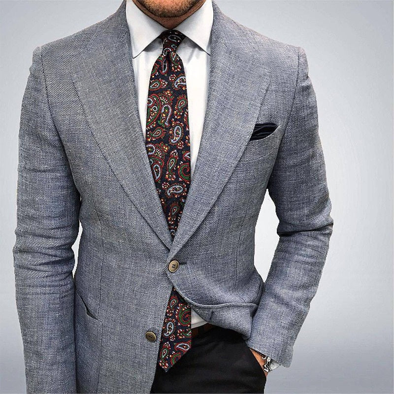 Lars | Colbert Heren Getextureerd Slim Fit Zakelijk