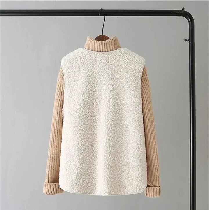Lavinia | Women's Sherpa Button Front Cardigan Vest with Pockets