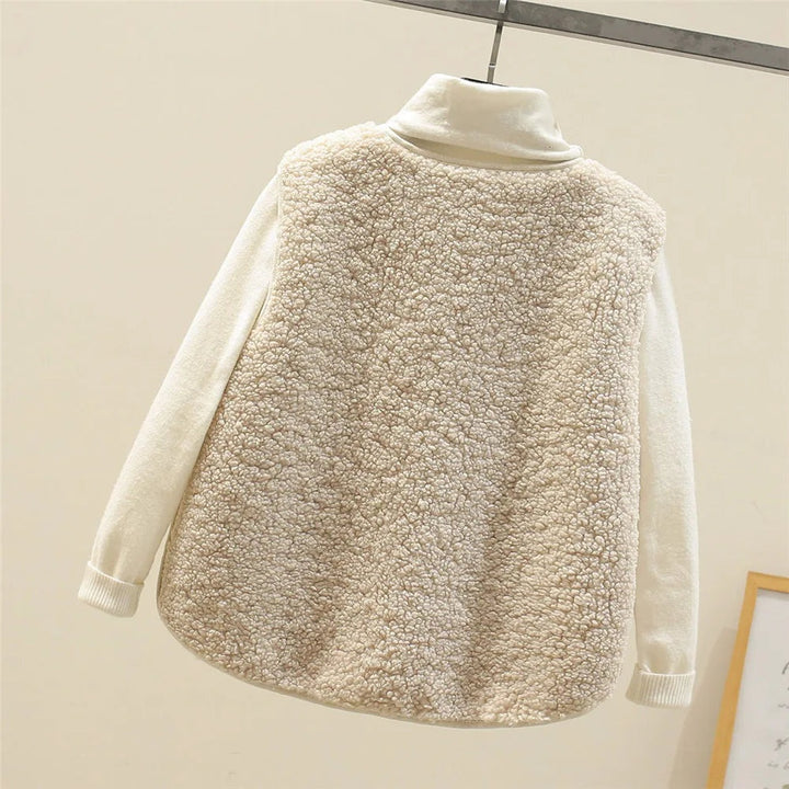 Lavinia | Women's Sherpa Button Front Cardigan Vest with Pockets