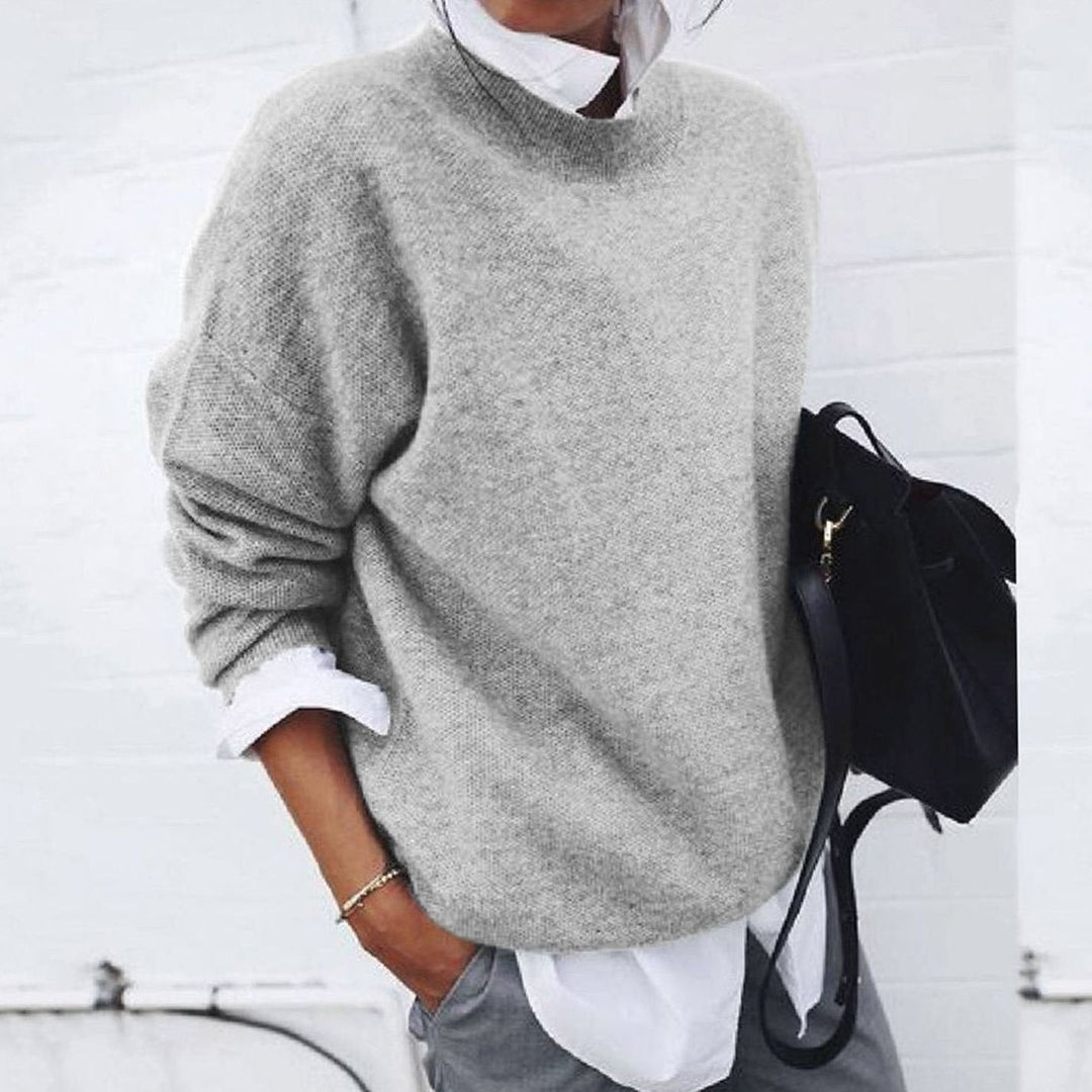 Leonora | Women's Oversized Wool Sweater Crew Neck Knit