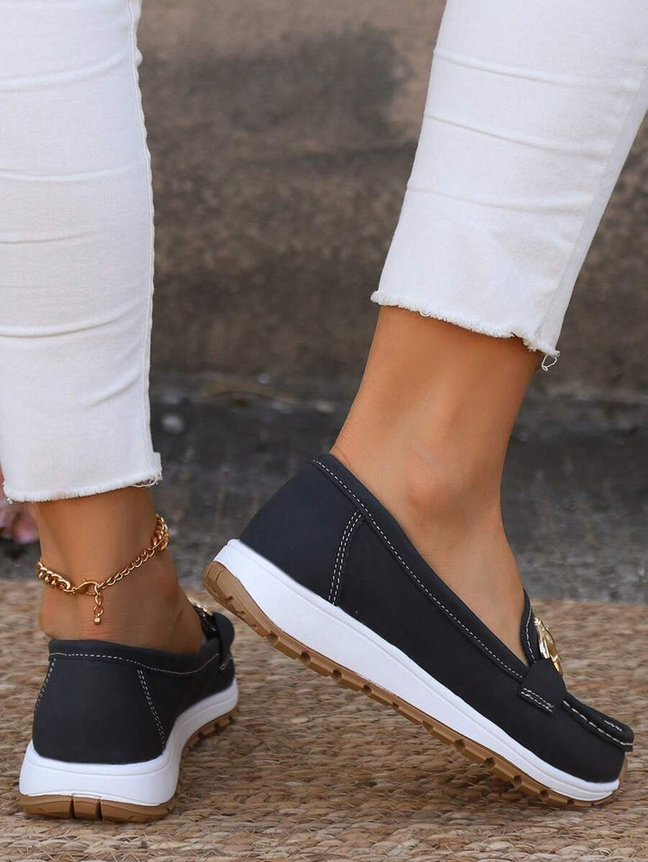 Lieke | Penny Loafers Dames Plateauzool Metalen Detail
