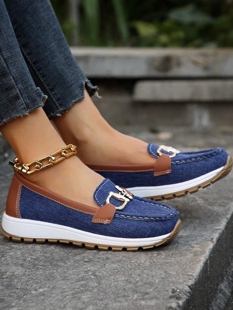 Lieke | Penny Loafers Dames Plateauzool Metalen Detail