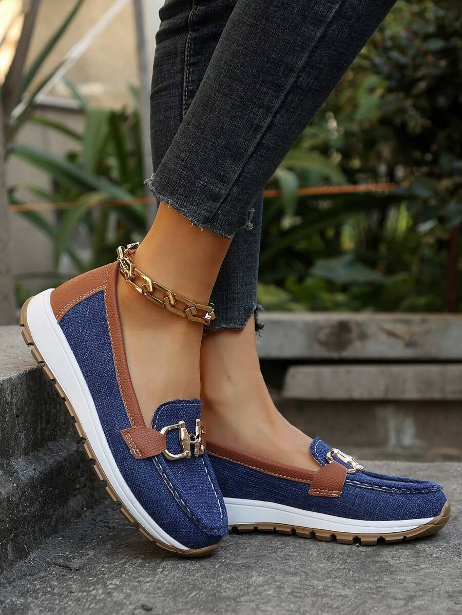 Lieke | Penny Loafers Dames Plateauzool Metalen Detail