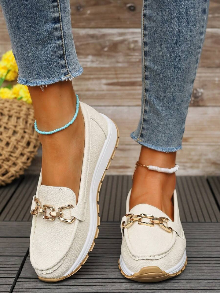 Lieke | Penny Loafers Dames Plateauzool Metalen Detail