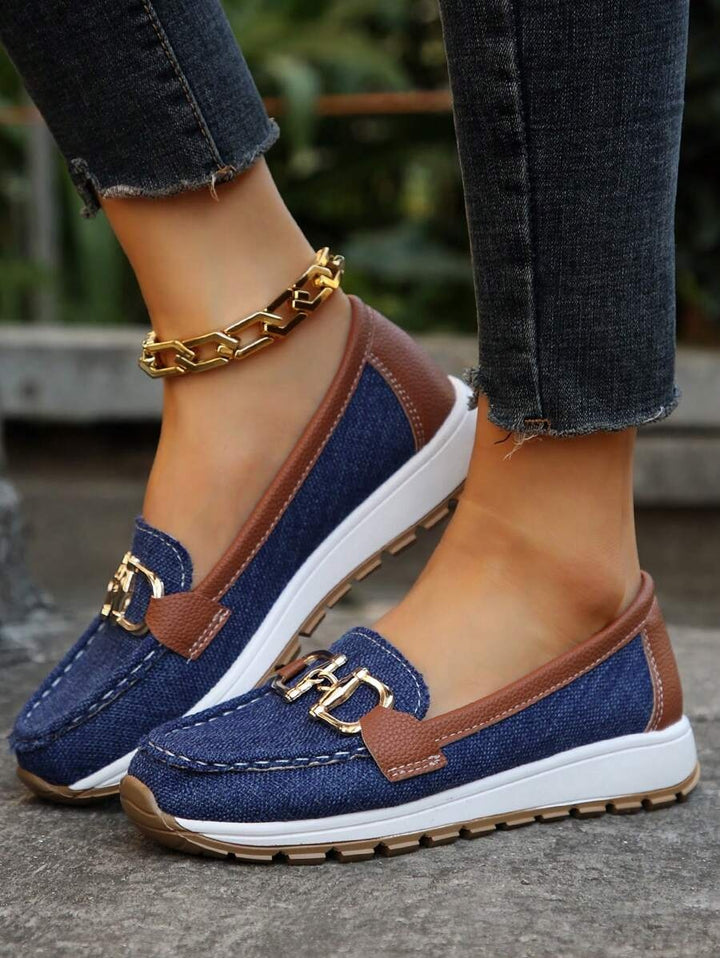 Lieke | Penny Loafers Dames Plateauzool Metalen Detail